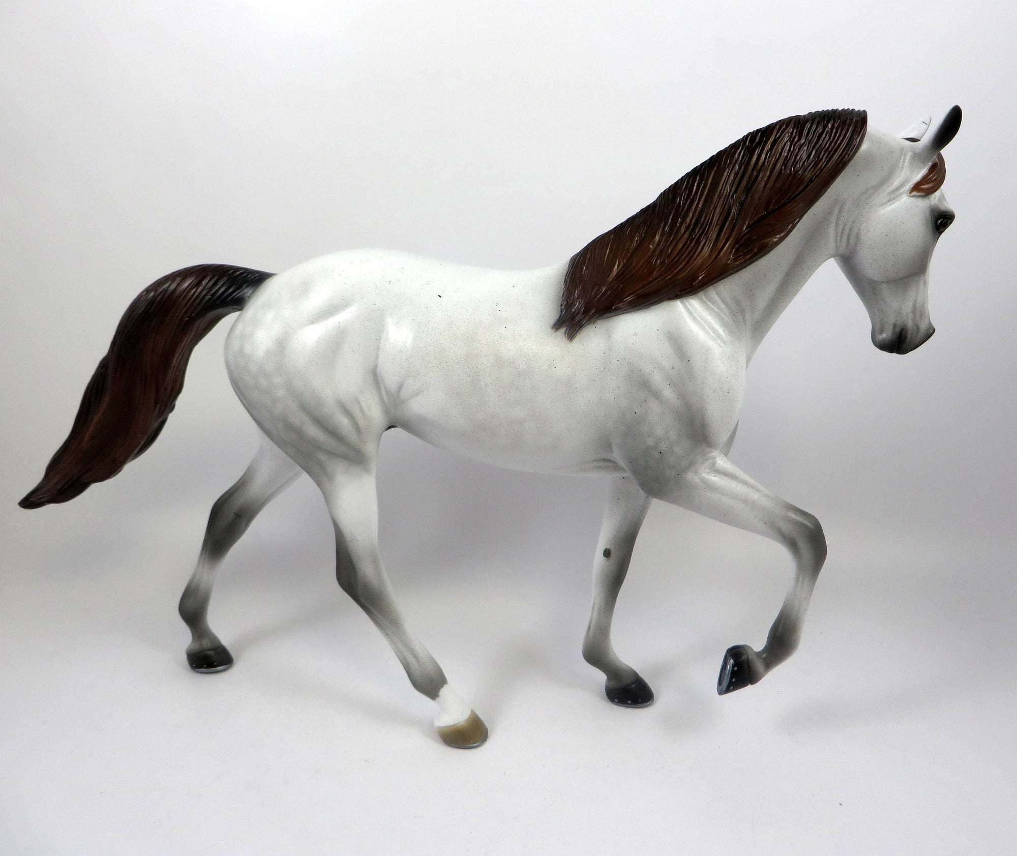 RIBBON DANCER-OOAK DAPPLE GREY TENNESSEE WALKER MODEL HORSE 8/15/19