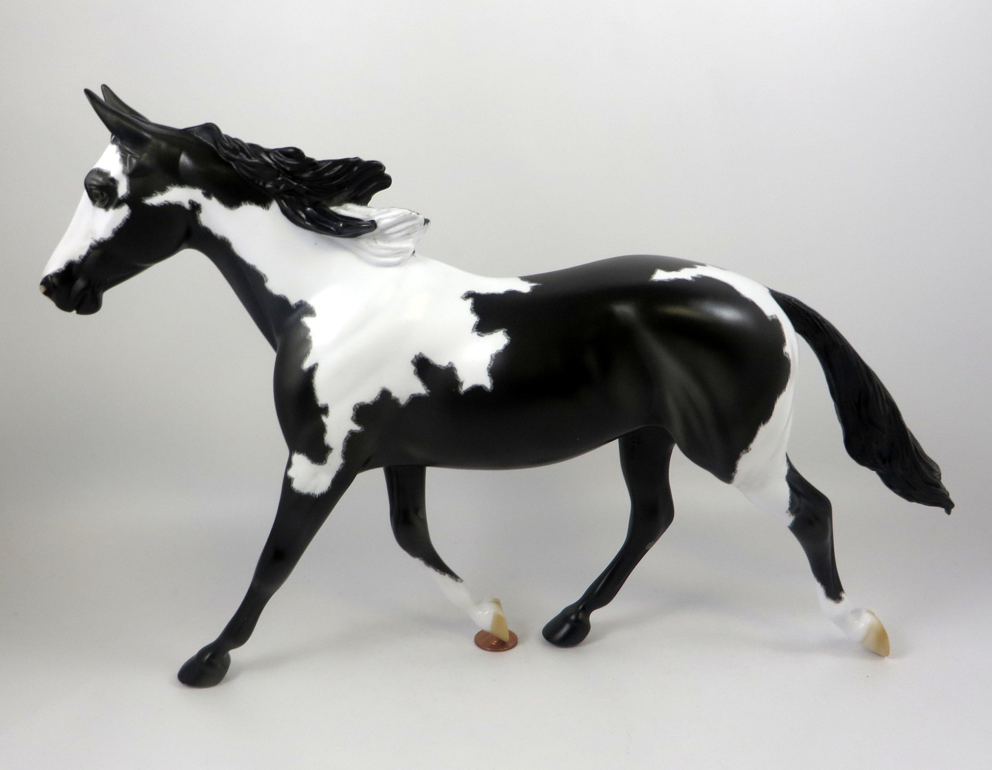 SINBAD-OOAK ETCHED BLACK PINTO PALOUSE MODEL HORSE 8/14/19