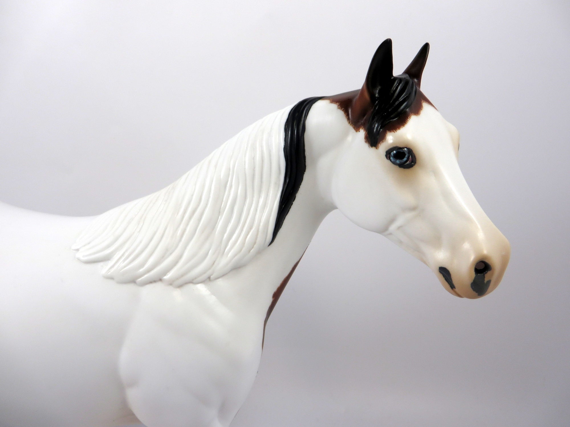 BAD MEDICINE-OOAK ETCHED DAPPLE BAY PINTO ISH MODEL HORSE 8/14/19