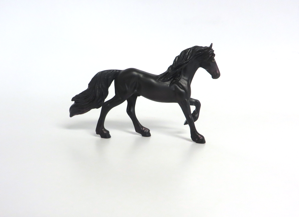 ROCKY --- OOAK BLACK  FRIESIAN  CHIP BY MISSY FOX MW19