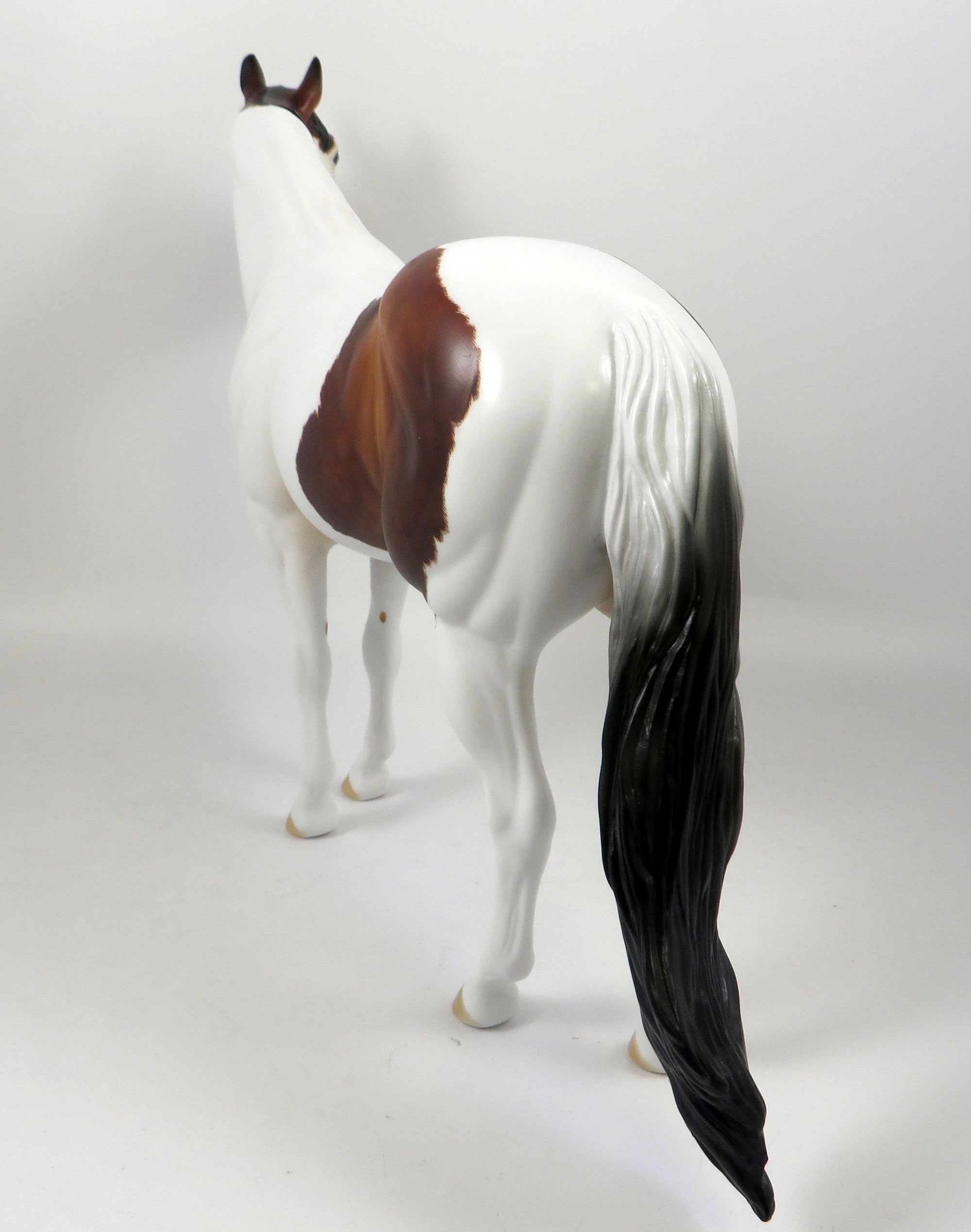 BAD MEDICINE-OOAK ETCHED DAPPLE BAY PINTO ISH MODEL HORSE 8/14/19