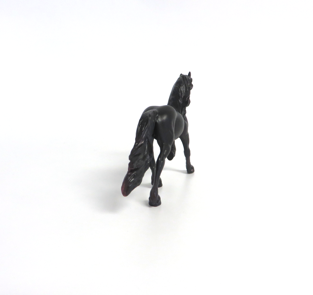 ROCKY --- OOAK BLACK  FRIESIAN  CHIP BY MISSY FOX MW19