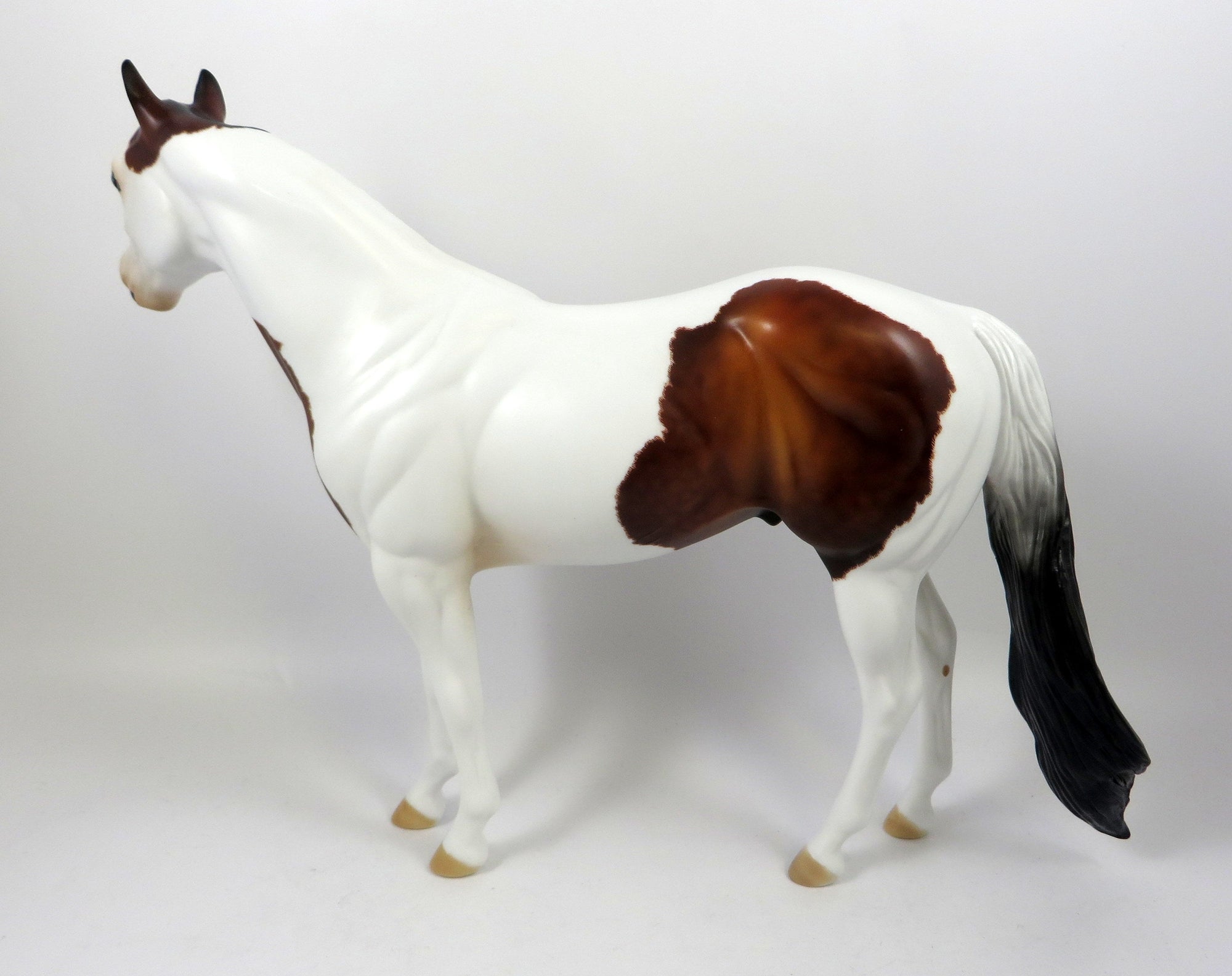 BAD MEDICINE-OOAK ETCHED DAPPLE BAY PINTO ISH MODEL HORSE 8/14/19