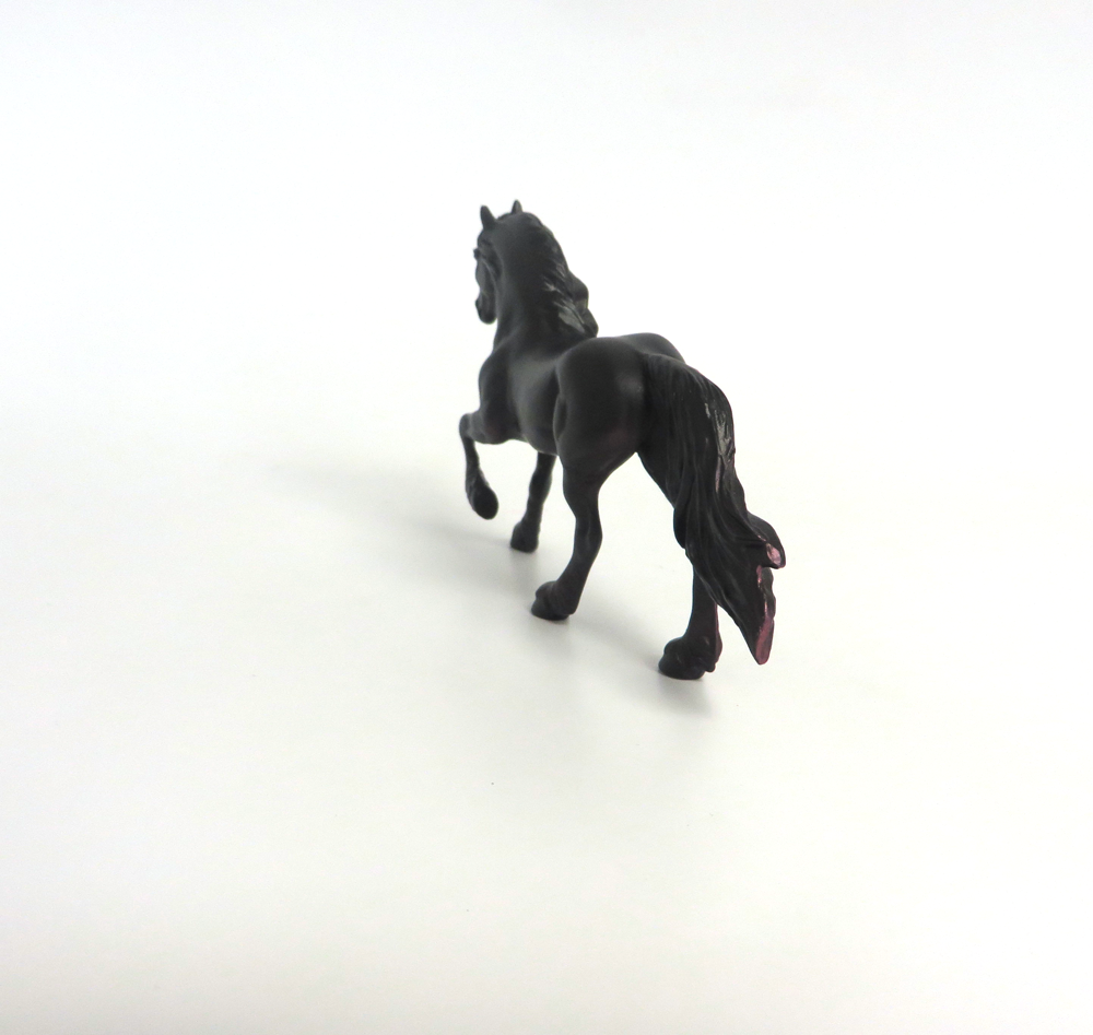 ROCKY --- OOAK BLACK  FRIESIAN  CHIP BY MISSY FOX MW19
