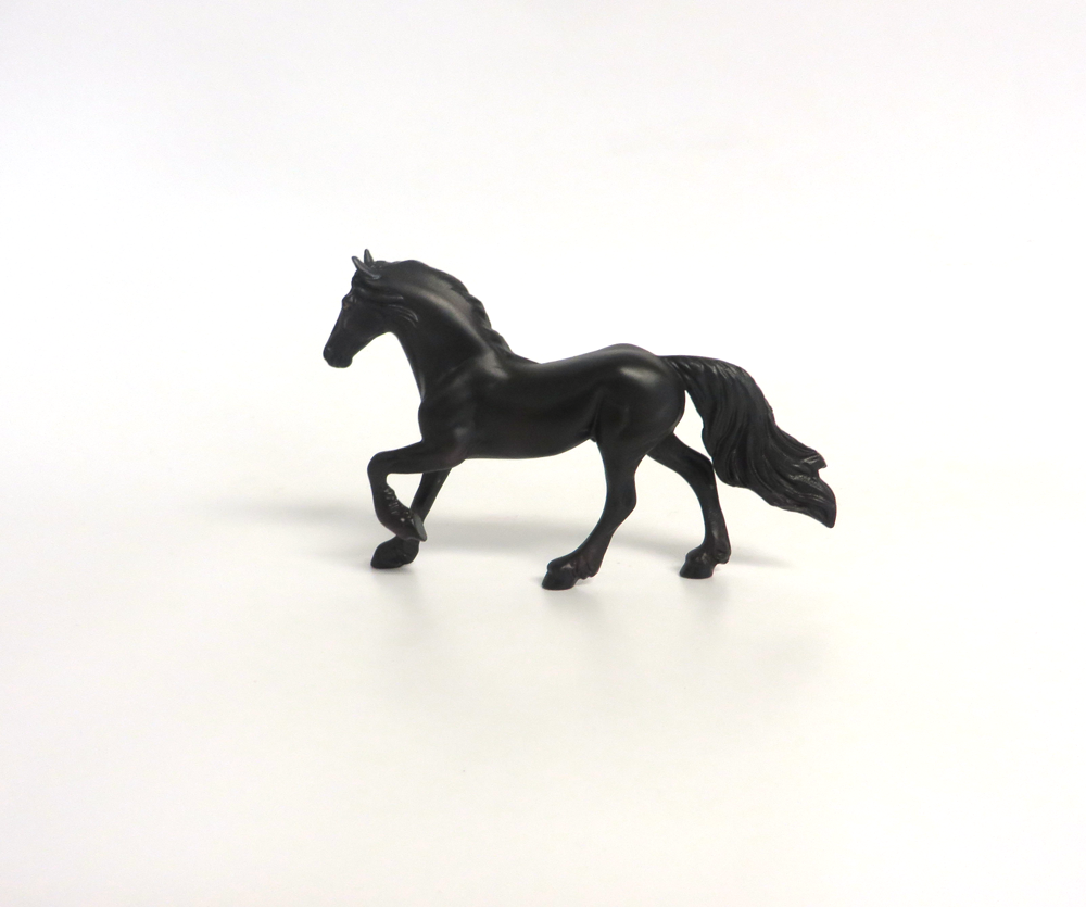 ROCKY --- OOAK BLACK  FRIESIAN  CHIP BY MISSY FOX MW19