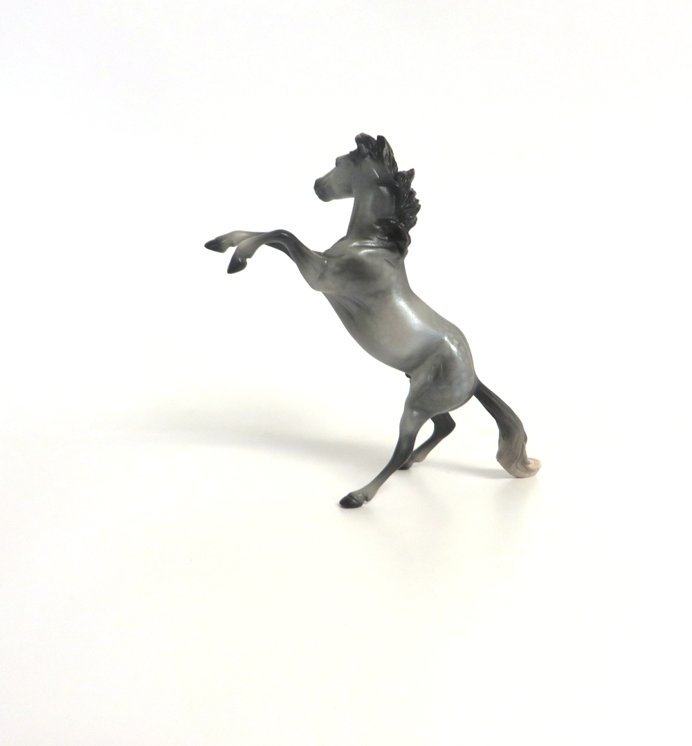 ASH --- OOAK DARK DAPPLED GREY REARING CHIP BY MISSY FOX MW19