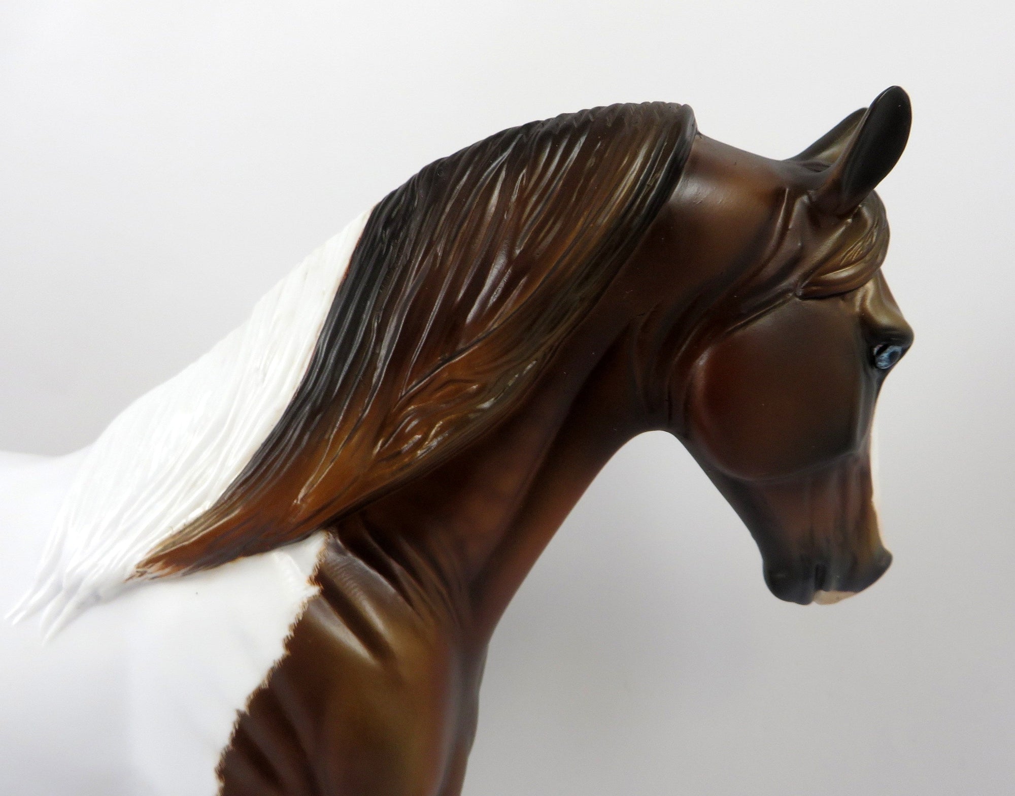 SINCE YOU&#39;VE BEEN GONE-OOAK ETCHED CHESTNUT PINTO TENNESSEE WALKER MODEL HORSE 8/14/19