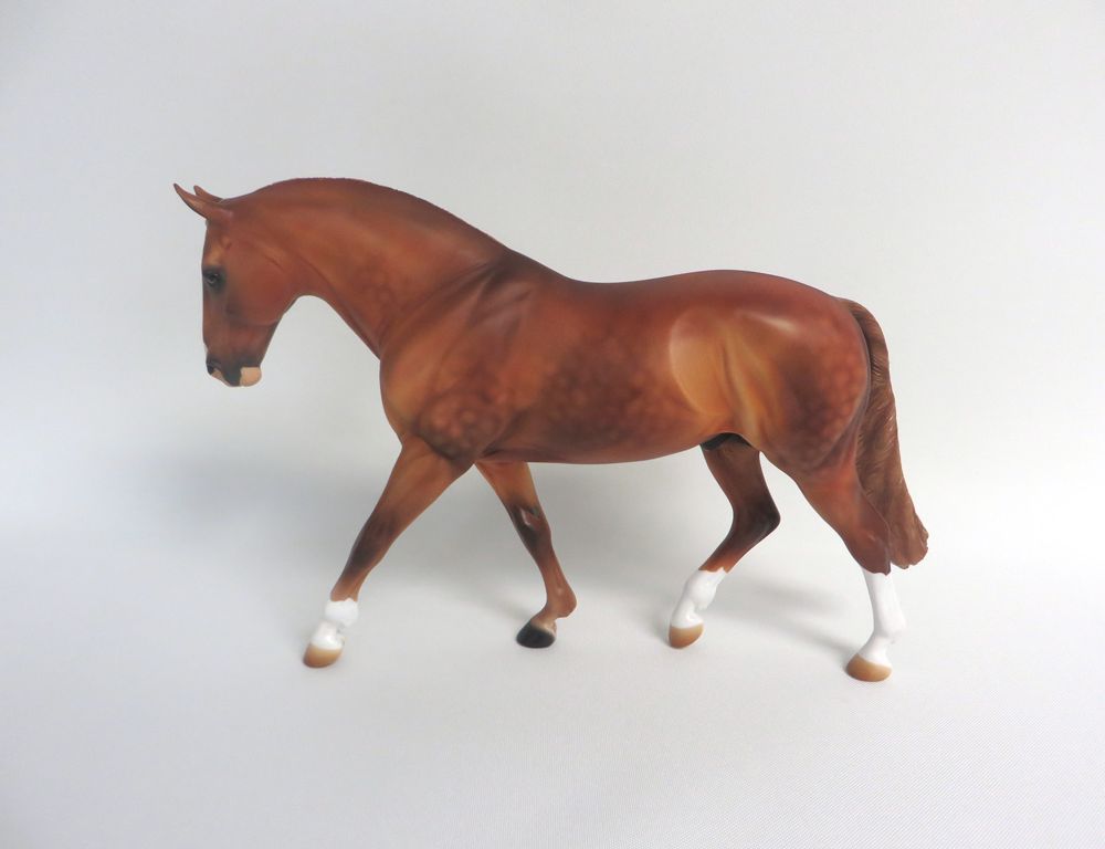 IKANDY-OOAK DAPPLE CHESTNUT IRISH DRAFT MODEL HORSE BY AUDREY DIXON 3/21/19