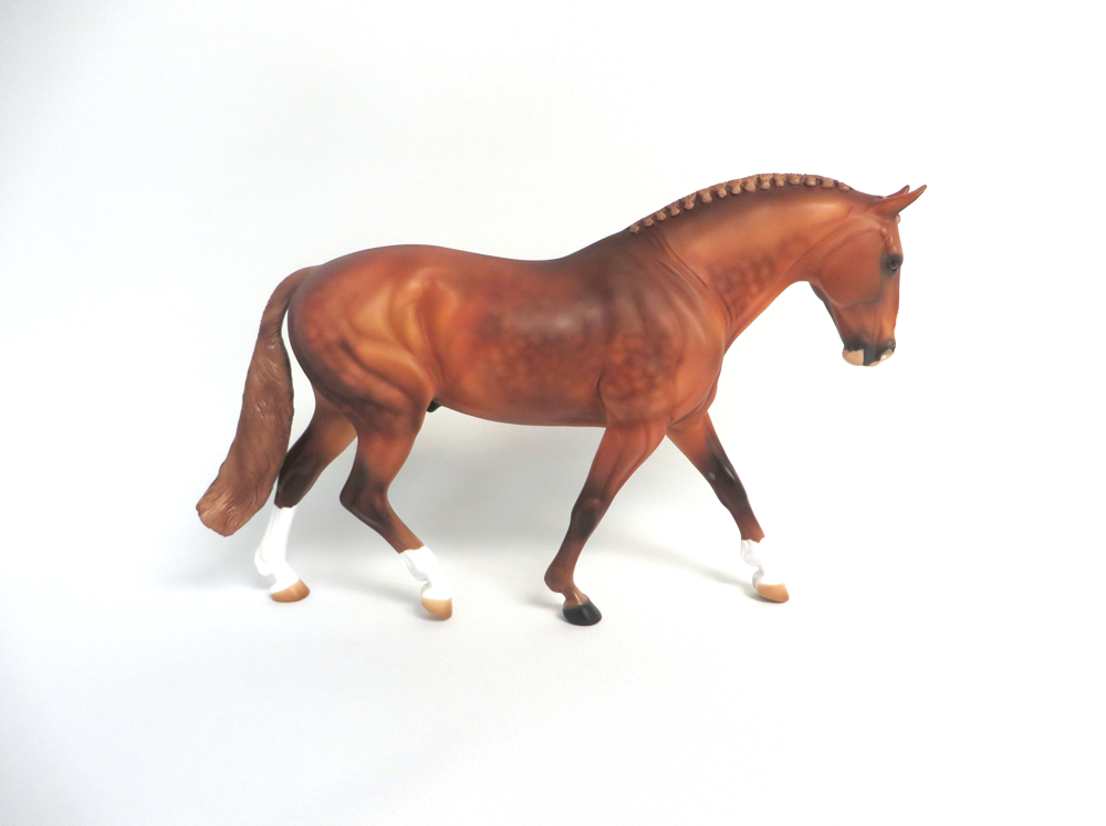 IKANDY-OOAK DAPPLE CHESTNUT IRISH DRAFT MODEL HORSE BY AUDREY DIXON 3/21/19