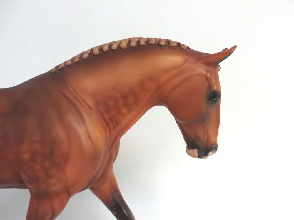 IKANDY-OOAK DAPPLE CHESTNUT IRISH DRAFT MODEL HORSE BY AUDREY DIXON 3/21/19