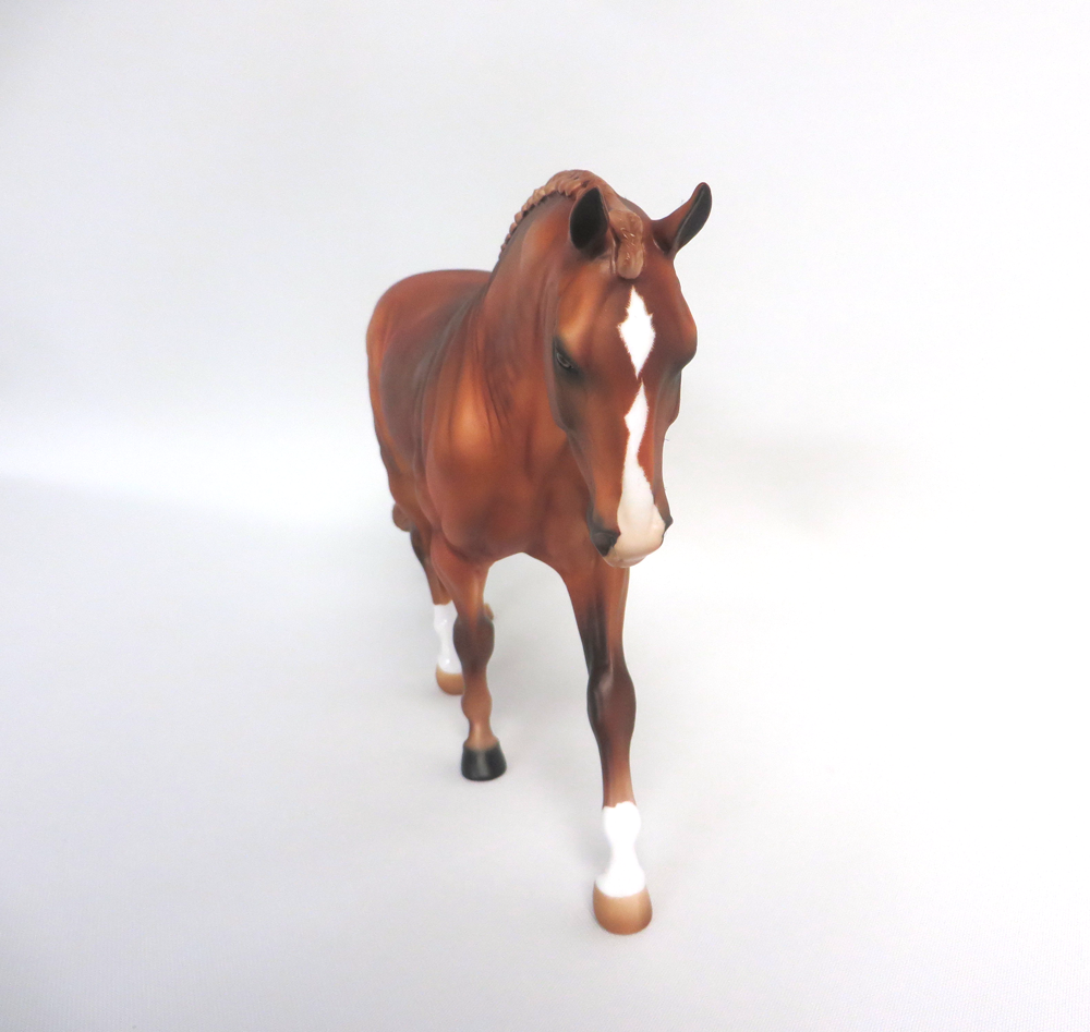 IKANDY-OOAK DAPPLE CHESTNUT IRISH DRAFT MODEL HORSE BY AUDREY DIXON 3/21/19