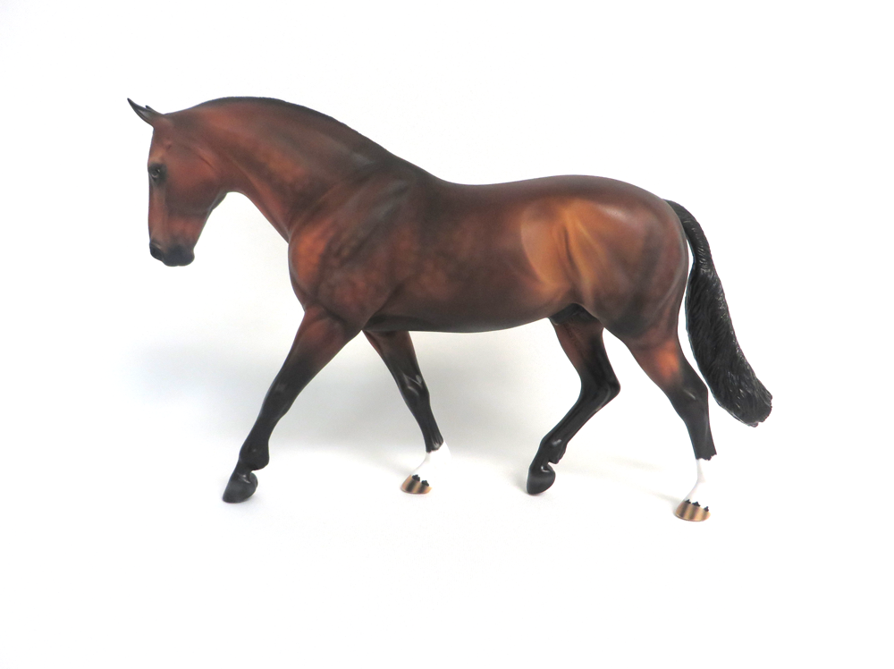 CELTIC MOON-OOAK DAPPLE BAY IRISH DRAFT MODEL HORSE BY AUDREY DIXON 3/22/19