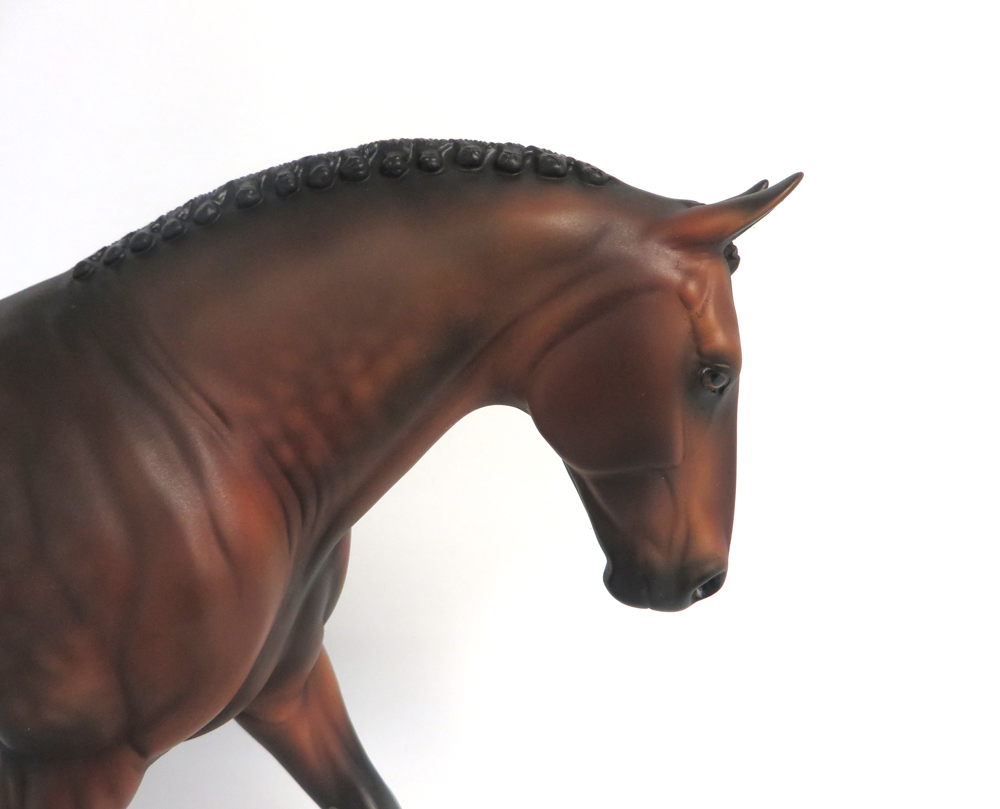 CELTIC MOON-OOAK DAPPLE BAY IRISH DRAFT MODEL HORSE BY AUDREY DIXON 3/22/19