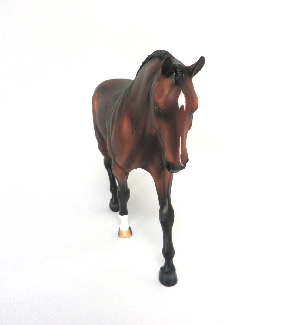 CELTIC MOON-OOAK DAPPLE BAY IRISH DRAFT MODEL HORSE BY AUDREY DIXON 3/22/19