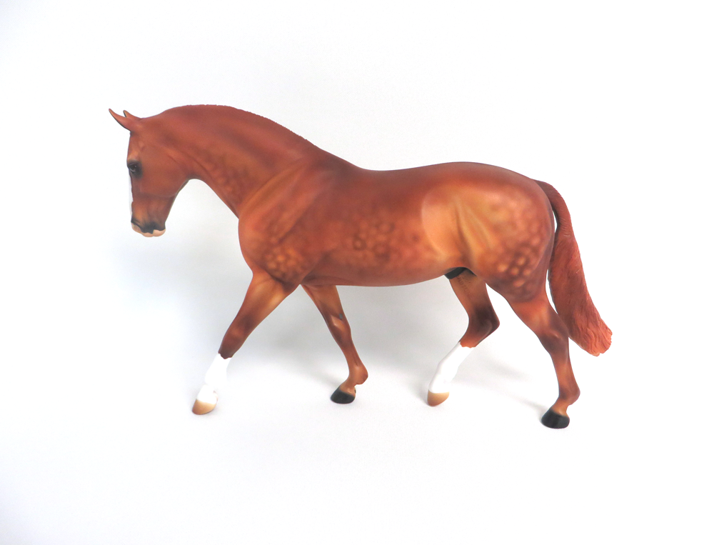 IVANWOOD-OOAK DAPPLE RED CHESTNUT IRISH DRAFT MODEL HORSE BY AUDREY DIXON 3/22/19