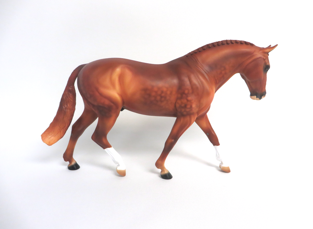 IVANWOOD-OOAK DAPPLE RED CHESTNUT IRISH DRAFT MODEL HORSE BY AUDREY DIXON 3/22/19