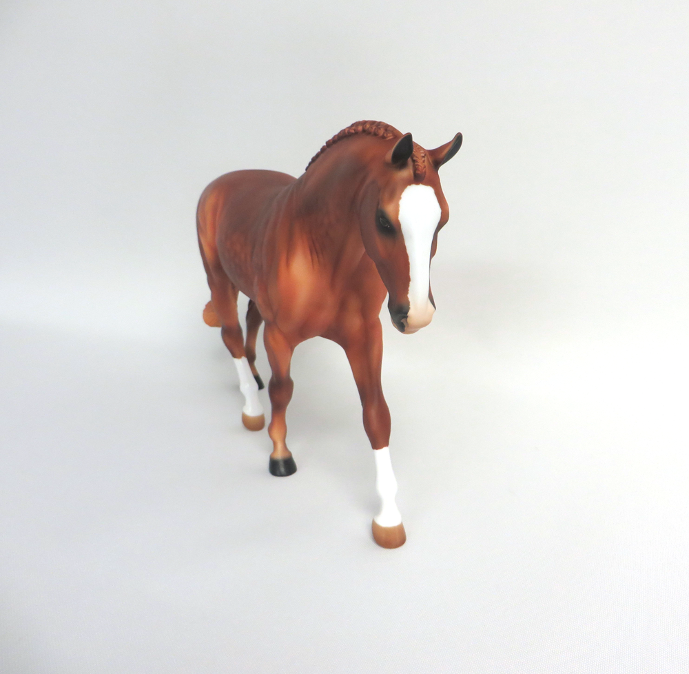 IVANWOOD-OOAK DAPPLE RED CHESTNUT IRISH DRAFT MODEL HORSE BY AUDREY DIXON 3/22/19