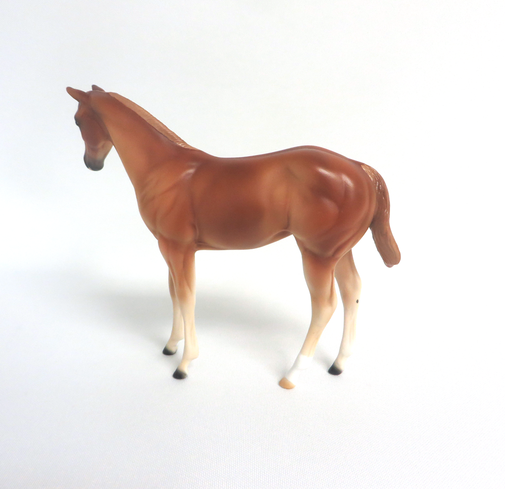 SATIN DOLL-OOAK LIGHT CHESTNUT WEANLING MODEL HORSE BY AUDREY DIXON 3/22/19