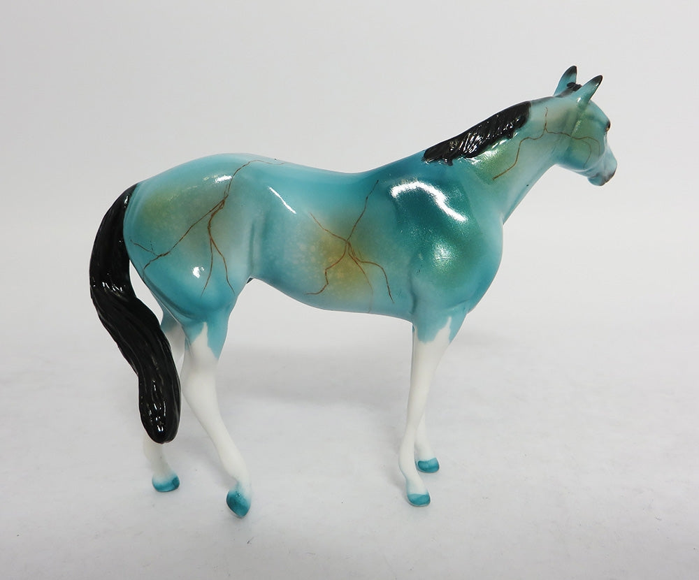 CHANDLER-OOAK TURQUOISE CM STOCK HORSE CHIP BY DAWN QUICK EQ 2018
