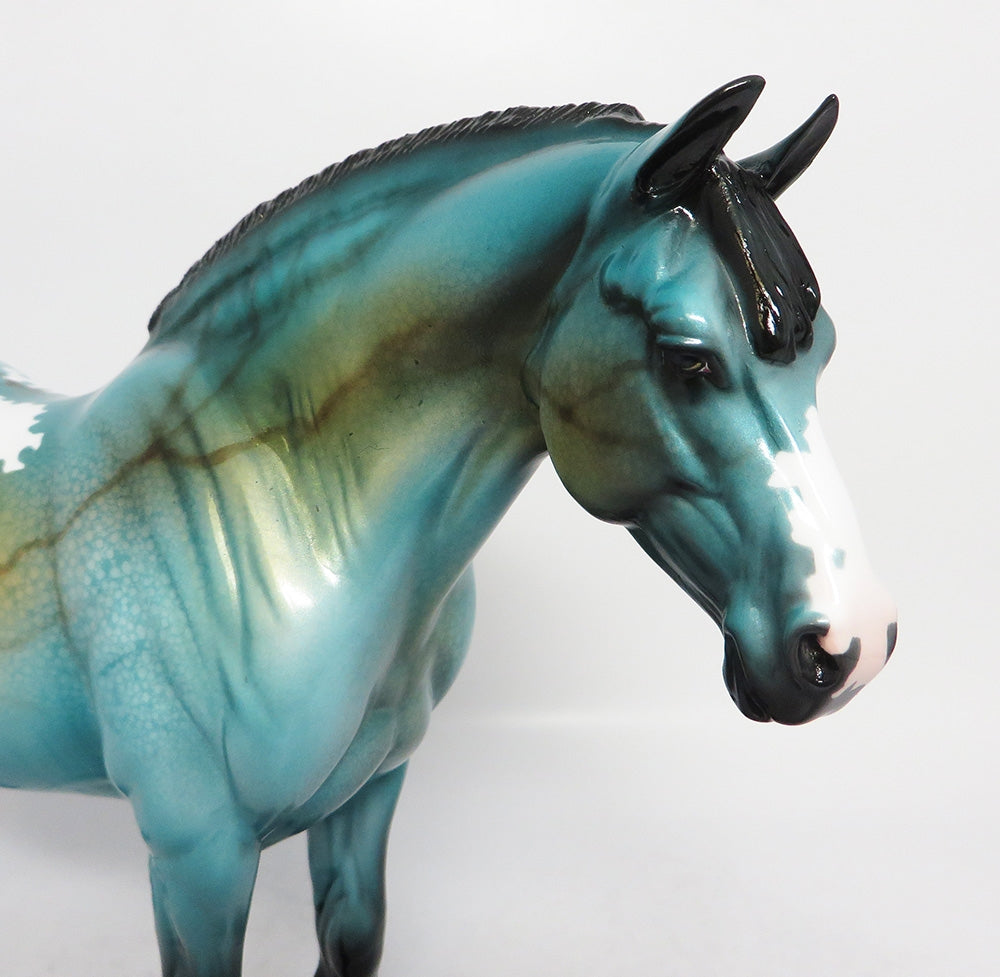 MARICOPA-OOAK CM TURQOUISE PAINT BUNNY HEAVY DRAFT MODEL HORSE EQ 2018
