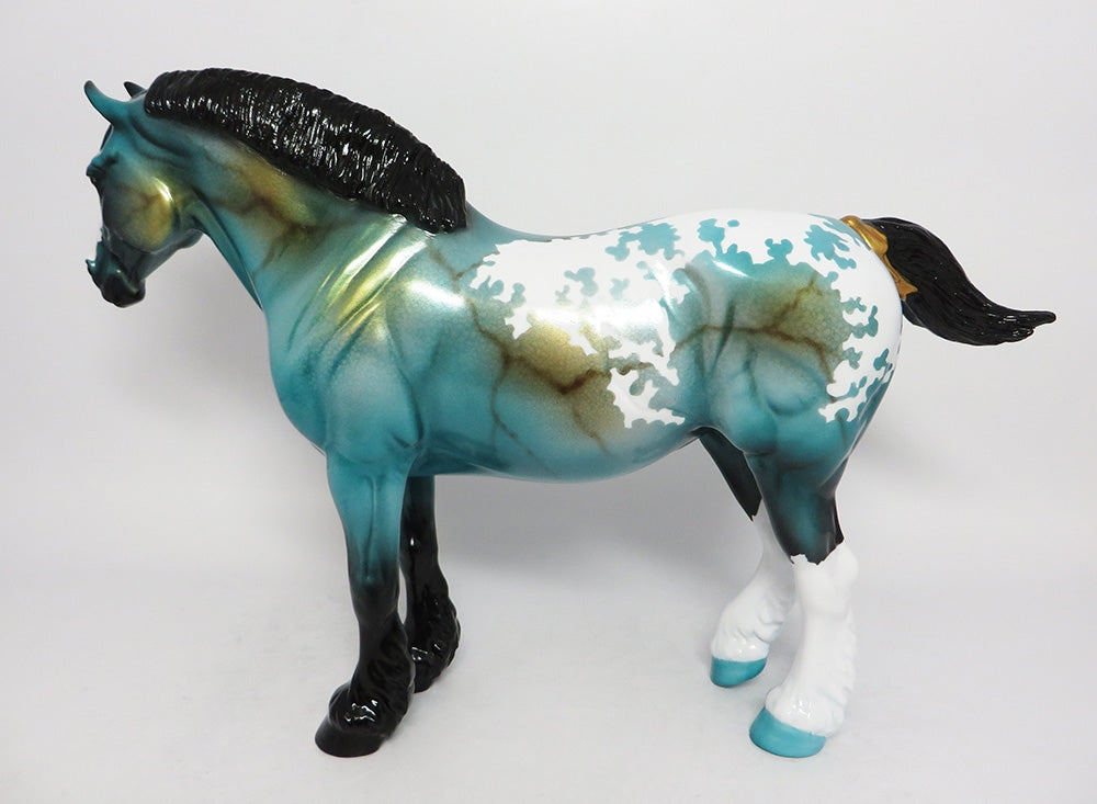 MARICOPA-OOAK CM TURQOUISE PAINT BUNNY HEAVY DRAFT MODEL HORSE EQ 2018