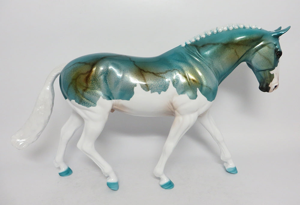 PAYSON-OOAK TURQUOISE SPLASH IRISH DRAUGHT MODEL HORSE BY DAWN QUICK EQ 2018