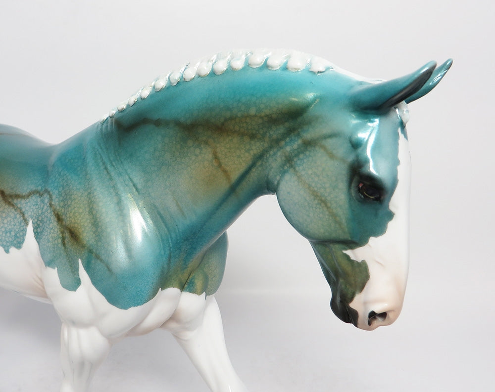 PAYSON-OOAK TURQUOISE SPLASH IRISH DRAUGHT MODEL HORSE BY DAWN QUICK EQ 2018