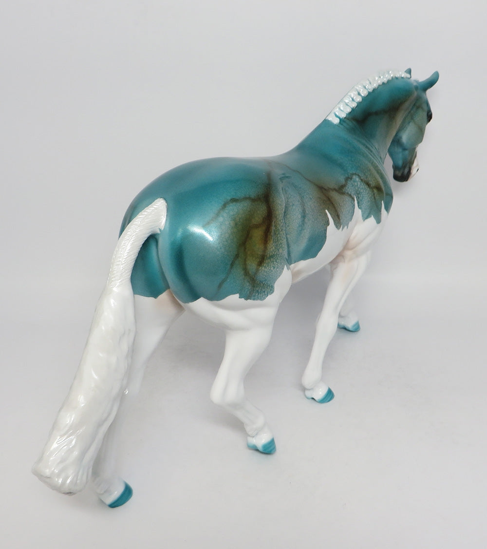 PAYSON-OOAK TURQUOISE SPLASH IRISH DRAUGHT MODEL HORSE BY DAWN QUICK EQ 2018