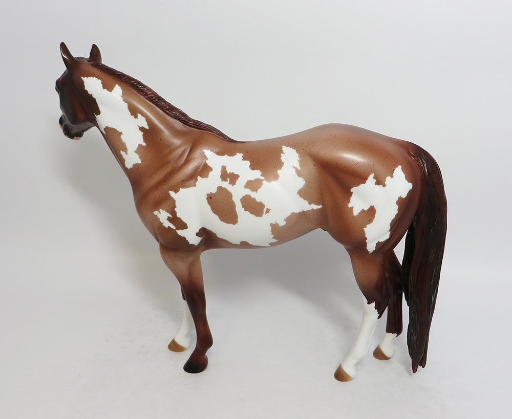 WELL SPENT-OOAK RED ROAN OVERO ISH MODEL HORSE 7/20/18