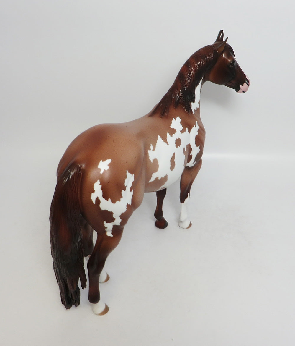 WELL SPENT-OOAK RED ROAN OVERO ISH MODEL HORSE 7/20/18