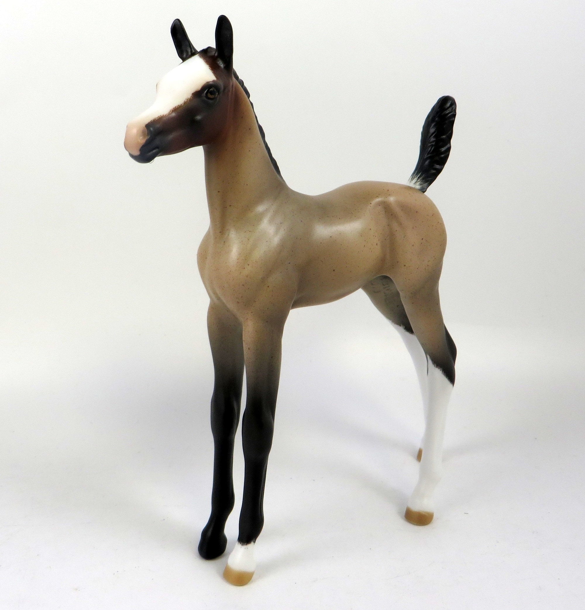 HEARTS A FIRE-OOAK RED ROAN FOAL MODEL HORSE BY AUDREY DIXON 8/21/19