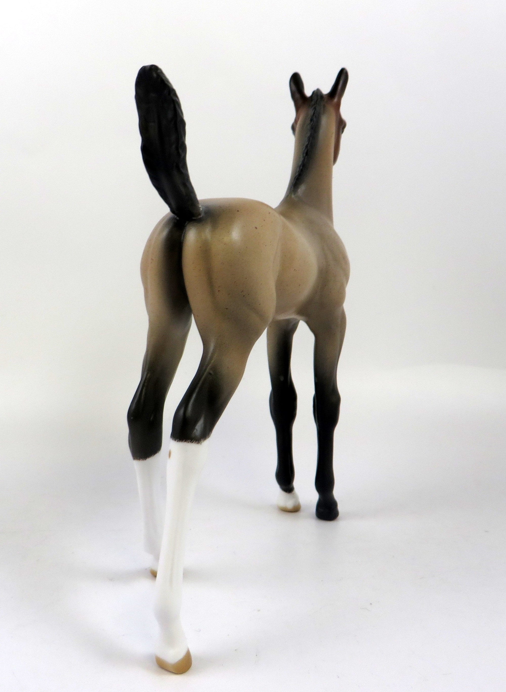 HEARTS A FIRE-OOAK RED ROAN FOAL MODEL HORSE BY AUDREY DIXON 8/21/19