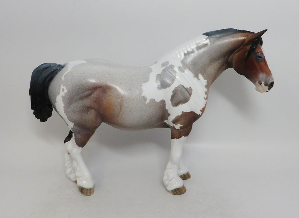 LOUISA-OOAK ROAN PINTO HEAVY DRAFT MARE MODEL HORSE 7/20/18