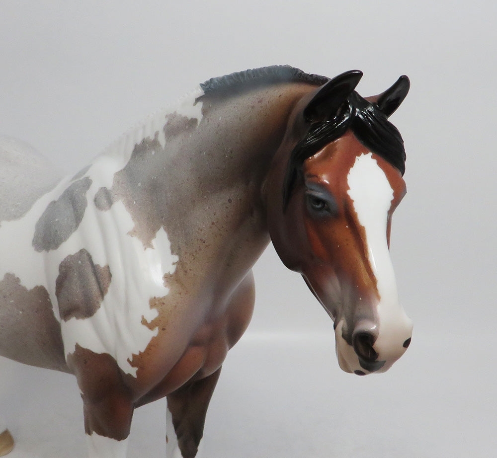 LOUISA-OOAK ROAN PINTO HEAVY DRAFT MARE MODEL HORSE 7/20/18