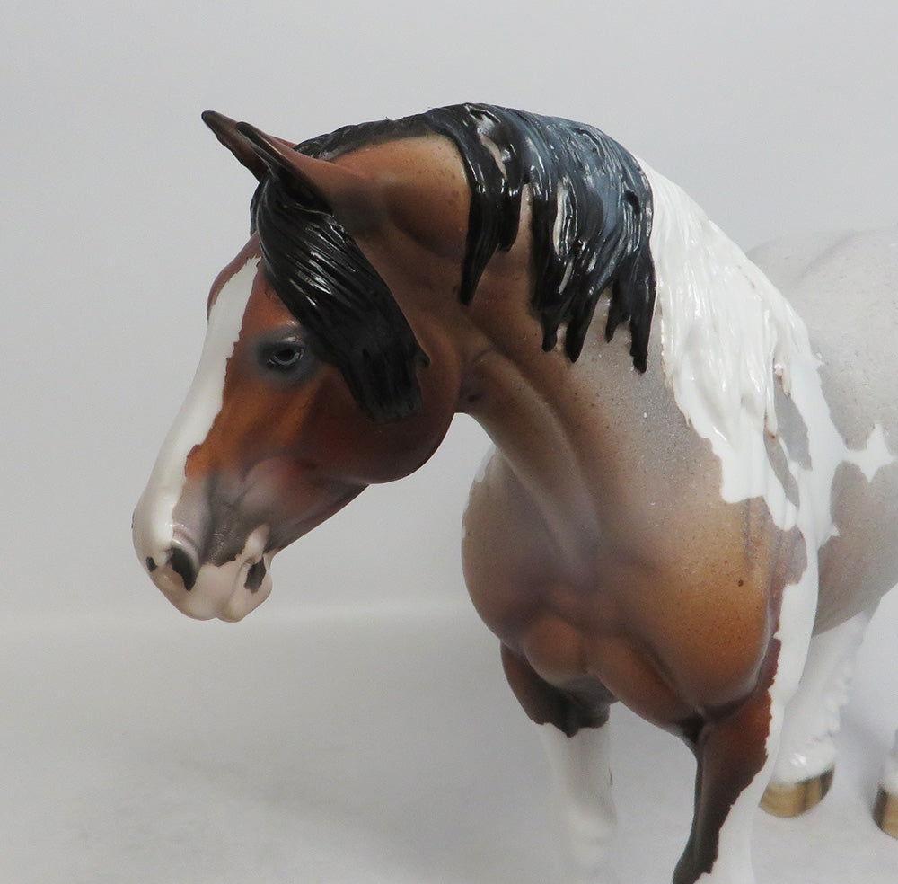 LOUISA-OOAK ROAN PINTO HEAVY DRAFT MARE MODEL HORSE 7/20/18
