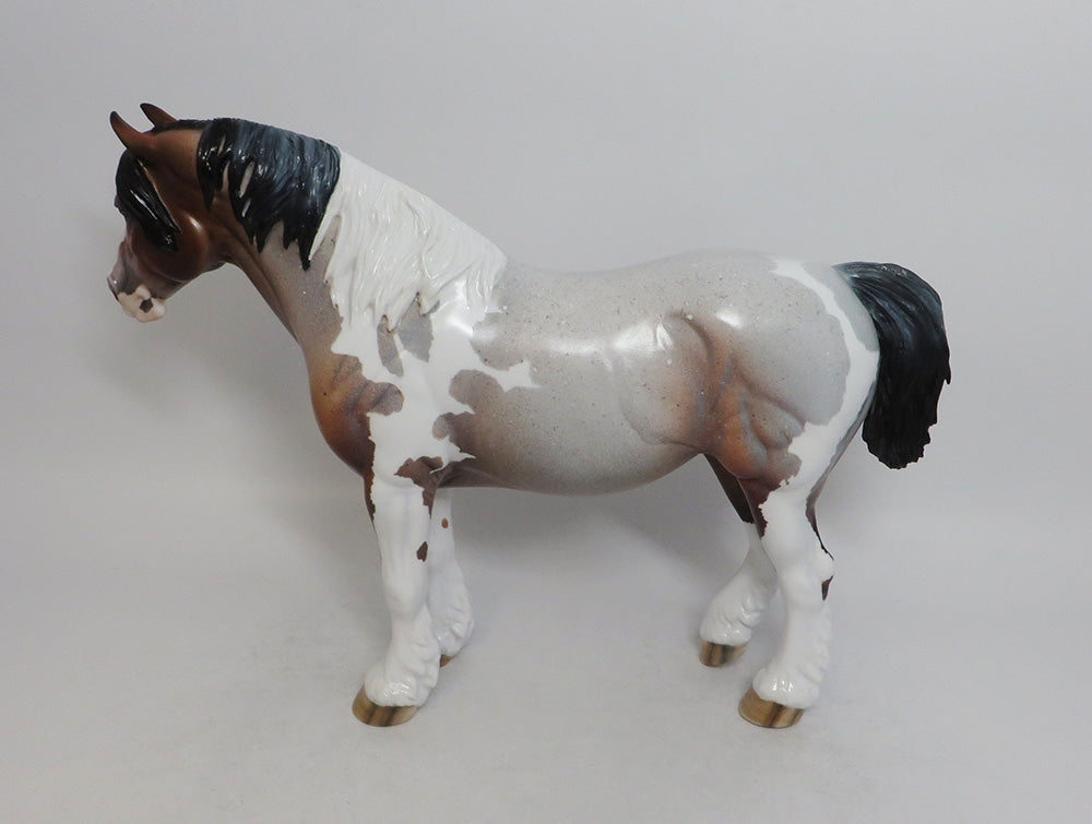 LOUISA-OOAK ROAN PINTO HEAVY DRAFT MARE MODEL HORSE 7/20/18