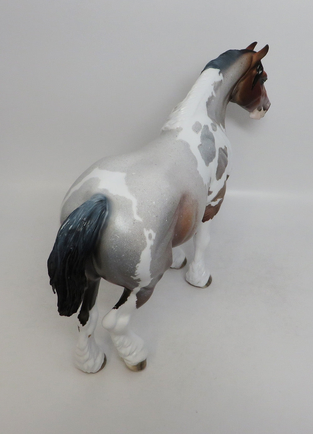 LOUISA-OOAK ROAN PINTO HEAVY DRAFT MARE MODEL HORSE 7/20/18