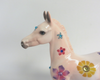 ZENA-OOAK PEACH FLORAL DECO ARABIAN FOAL MODEL HORSE 3/29/19