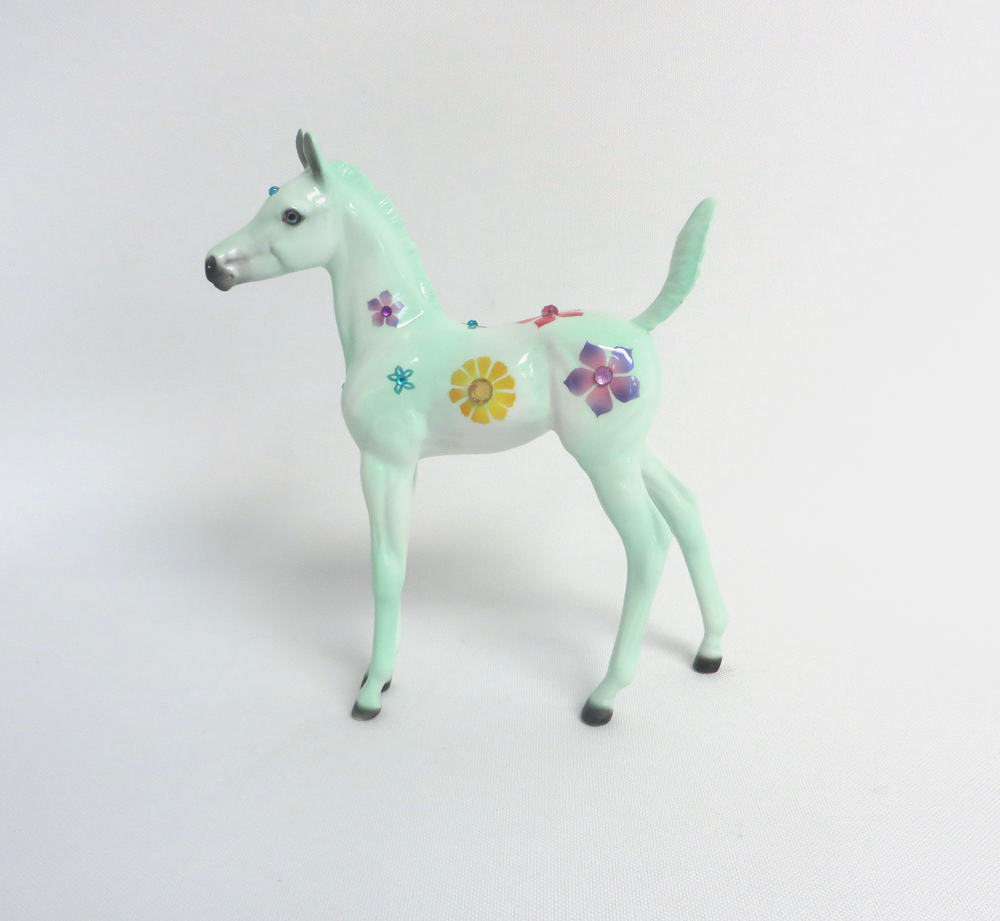 JULEP-OOAK MINTFLORAL DECO ARABIAN FOAL MODEL HORSE 3/29/19
