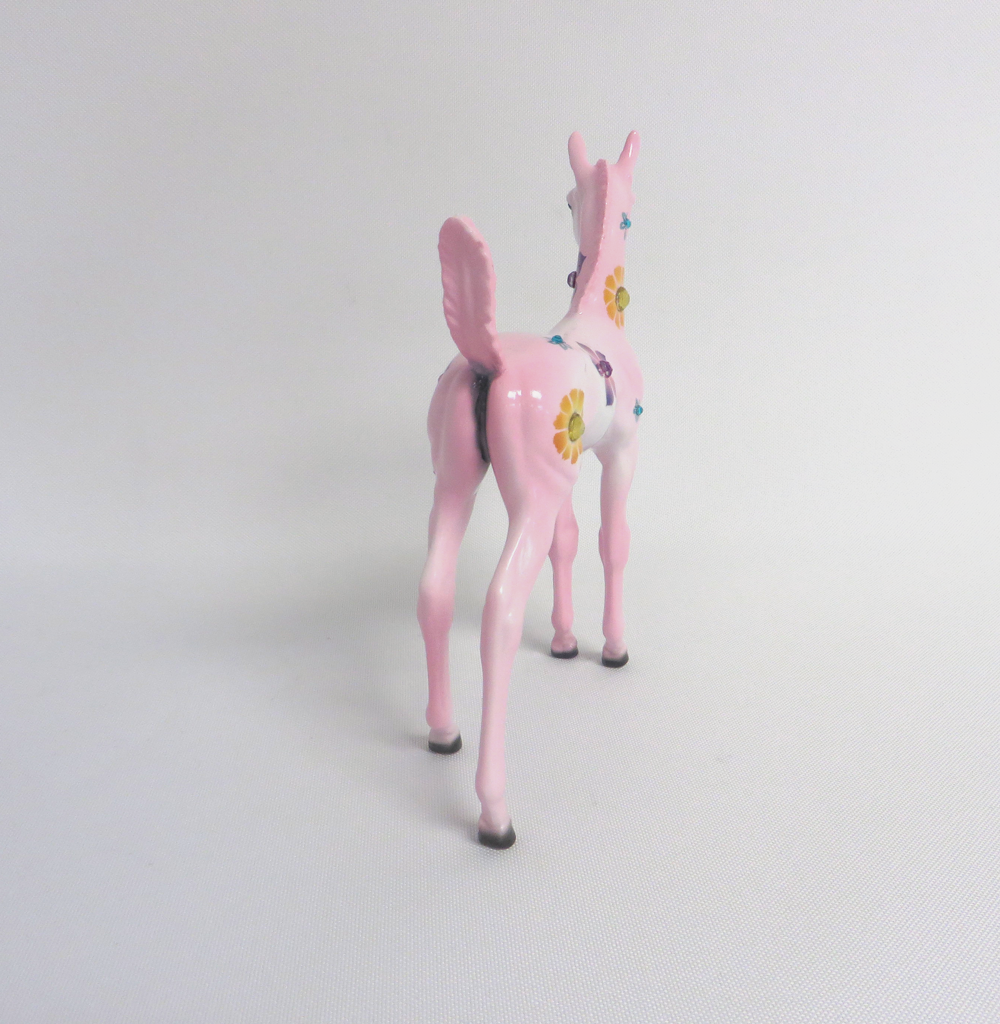 CROCUS-OOAK PINK FLORAL DECO ARABIAN FOAL MODEL HORSE 3/29/19