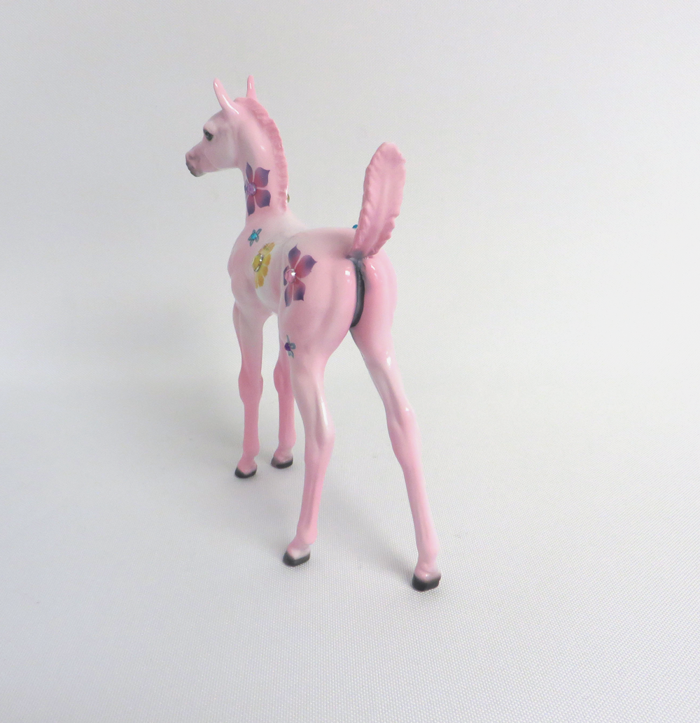 CROCUS-OOAK PINK FLORAL DECO ARABIAN FOAL MODEL HORSE 3/29/19