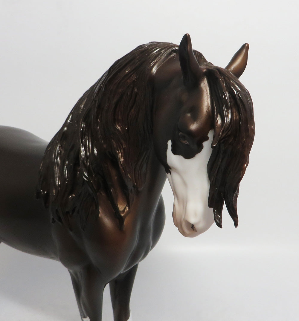 DAWN&#39;S BANDITO-OOAK BROWN PINTO ANDALUSIAN MODEL HORSE BY DAWN QUICK 7/23/18