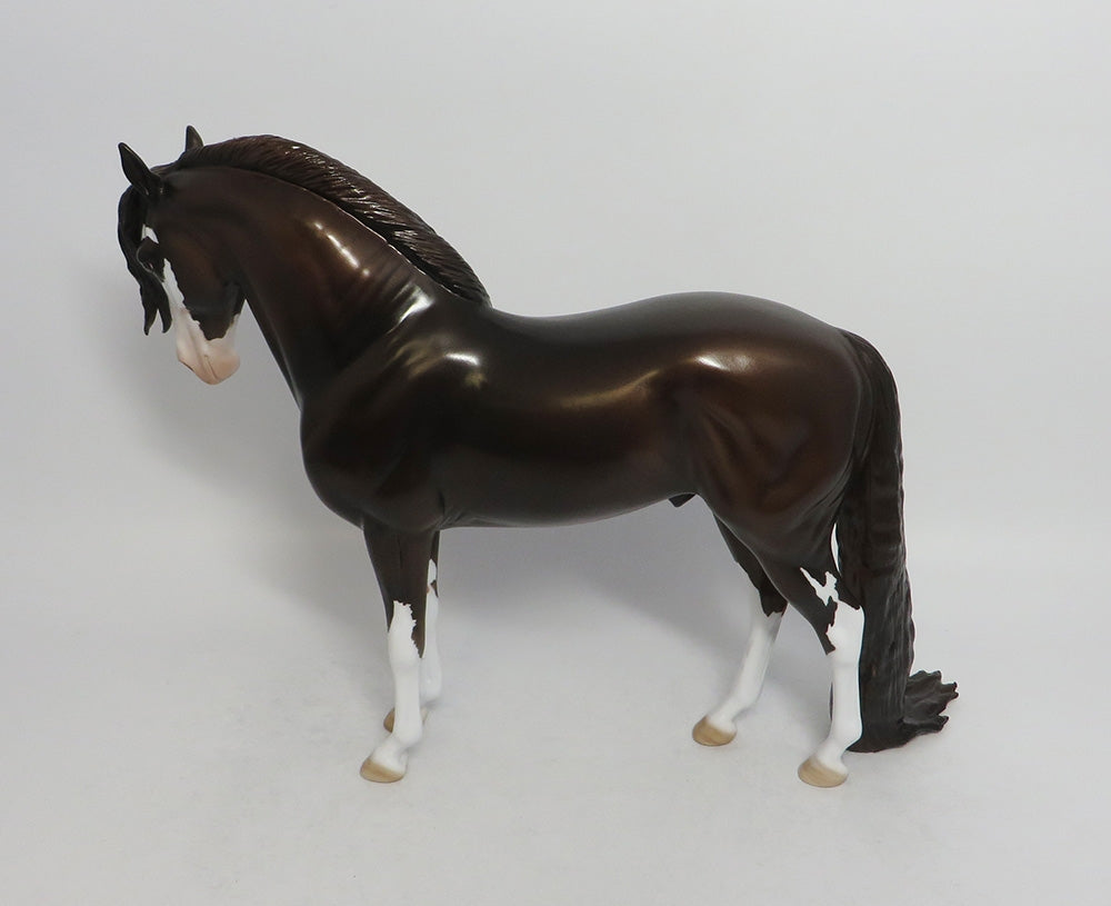 DAWN&#39;S BANDITO-OOAK BROWN PINTO ANDALUSIAN MODEL HORSE BY DAWN QUICK 7/23/18