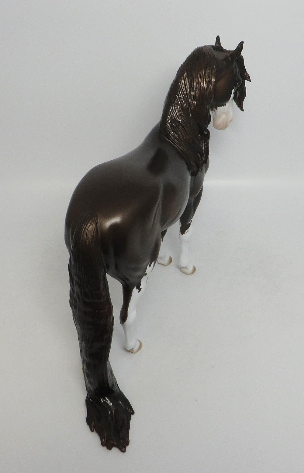 DAWN&#39;S BANDITO-OOAK BROWN PINTO ANDALUSIAN MODEL HORSE BY DAWN QUICK 7/23/18