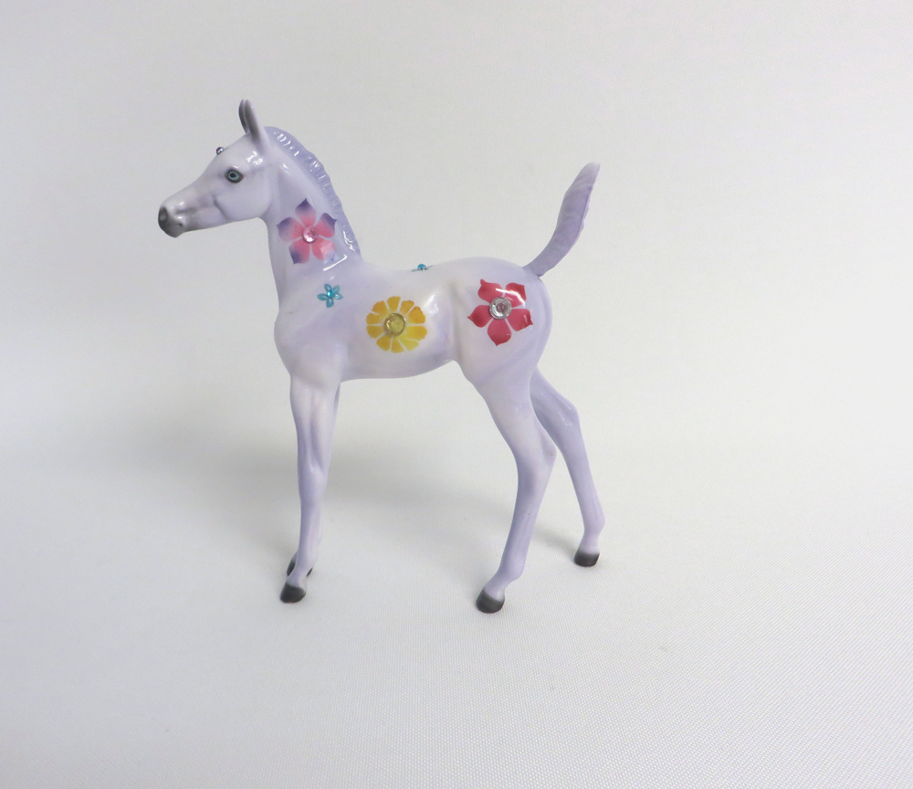HYACINTH-OOAK LAVENDER FLORAL DECORATOR ARABIAN FOAL MODEL HORSE 3/29/19