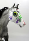 TRIUMPH -OOAK DAPPLE GREY SUGAR SKULL DECORATOR FQH MODEL HORSE BY DAWN QUICK 8/23/19