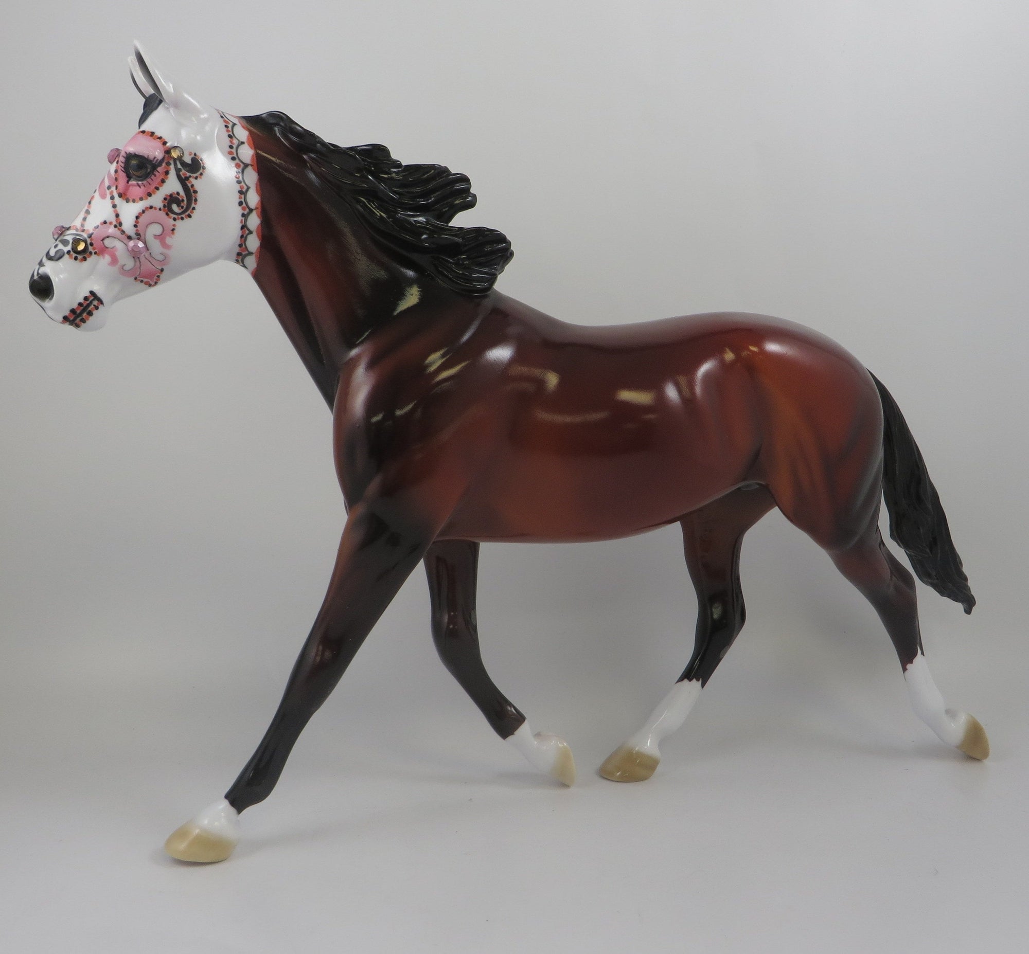 LA CATRINA-OOAK BAY SUGAR SKULL DECORAOR PALOUSE MODEL HORSE BY DAWN QUICK 8/26/19