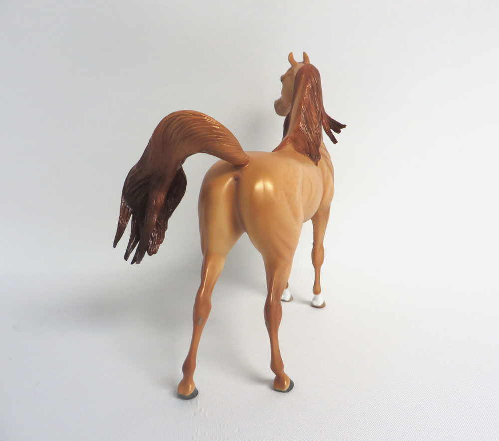 SAM -- OOAK DAPPLED AMBER CHAMPAGNE  ARABIAN BY SHERYL LEISURE 3-29-15