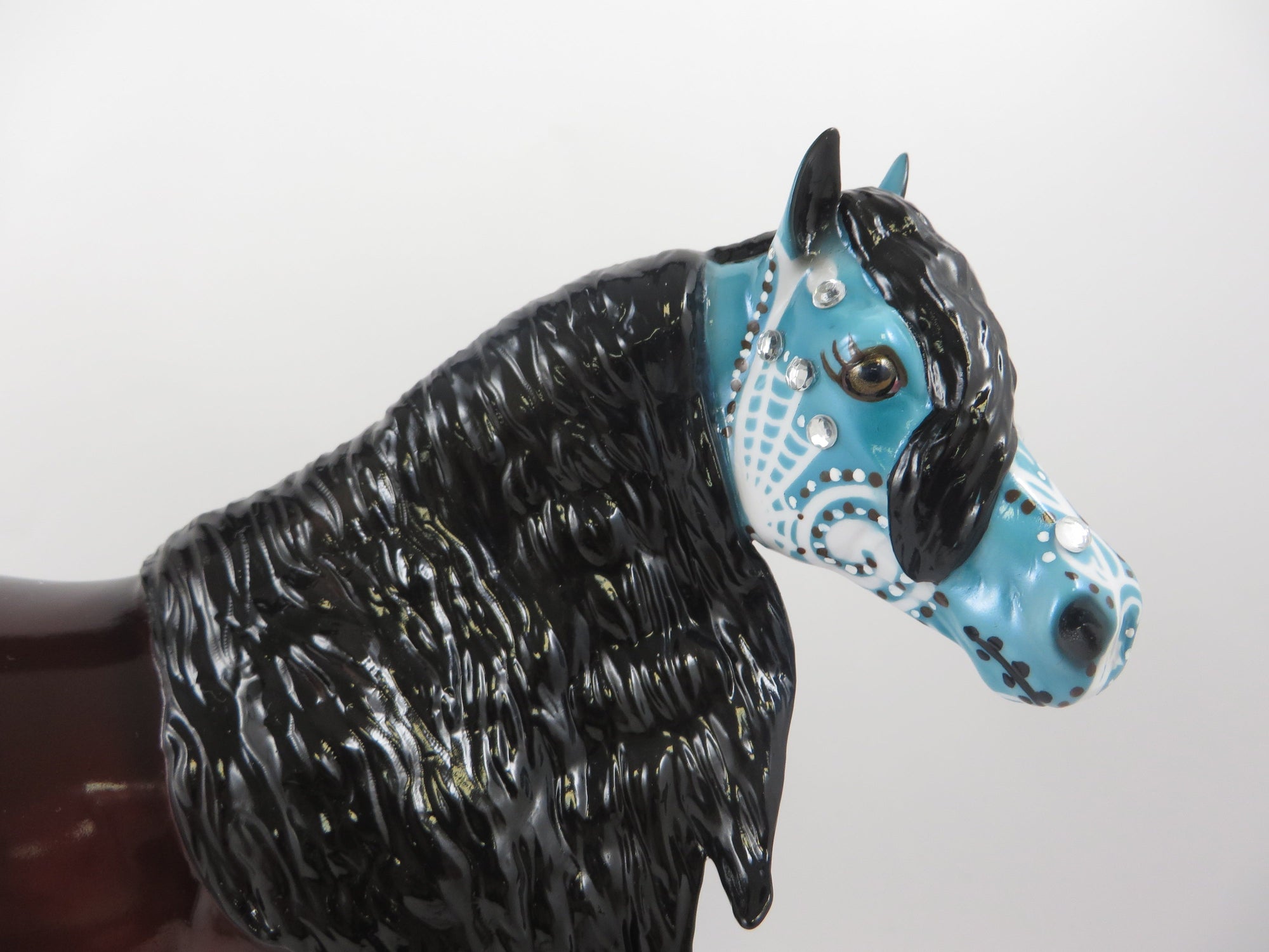 AZUCAR-OOAK-BAY DECORATOR SUGAR SKULL ISH MODEL HORSE BY DAWN QUICK 8/23/19