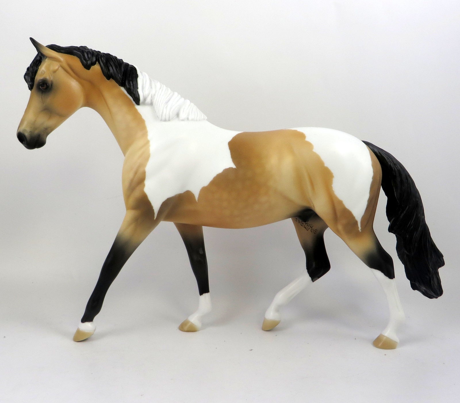 BULLMASTIFF -OOAK DAPPLE BUCKSKIN PINTO PONY MODEL HORSE BY AUDREY DIXON 8/27/19